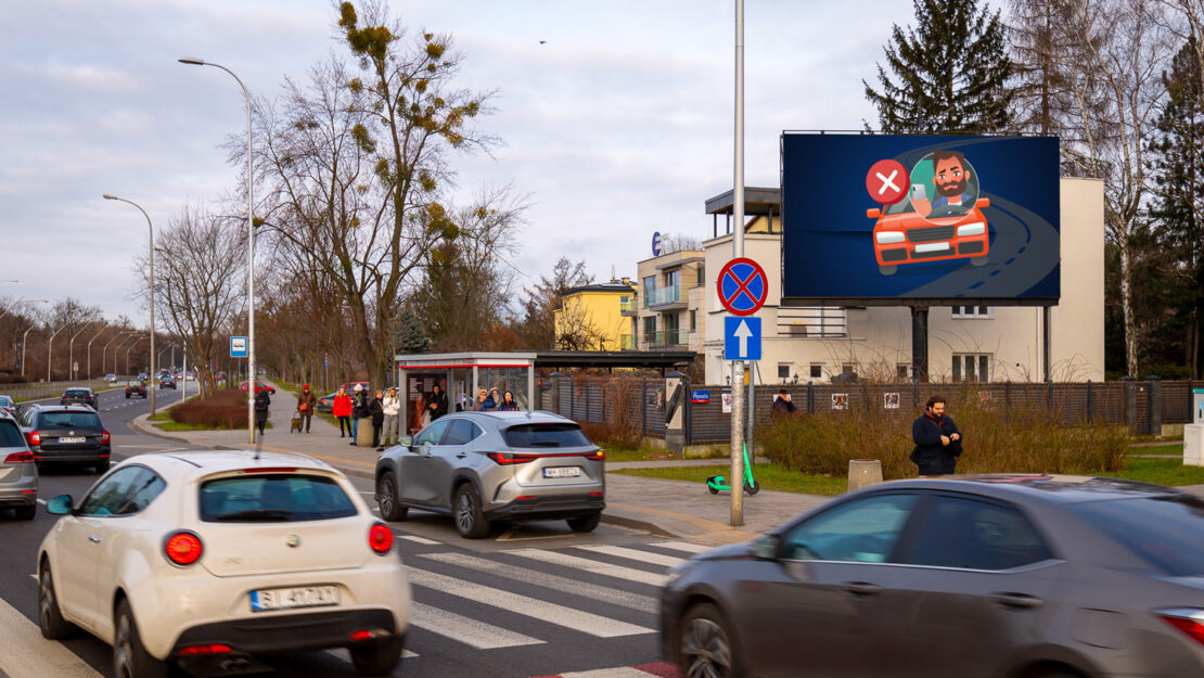 Akcja Policji Łapki na kierownice na ekranach LED Screen Network
