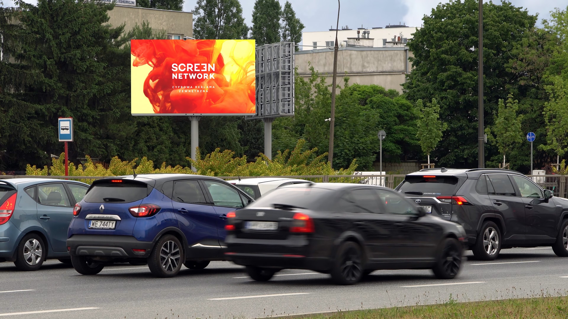 Telebim Warszawa, Jagiellońska - centrum - ekran reklamowy LED